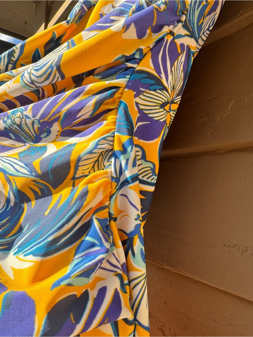 J. Crew Yellow Floral Swimsuit with Blue Accents - Picture 4 of 7